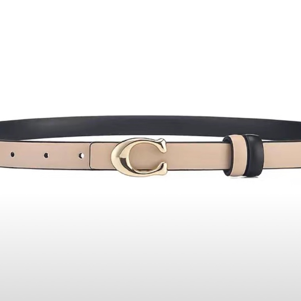 Big letter C classic buckle black belt - Picture 8 of 16